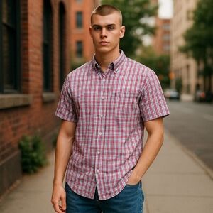 U.S. Polo Assn. Red and White Casual Button Down Shirt